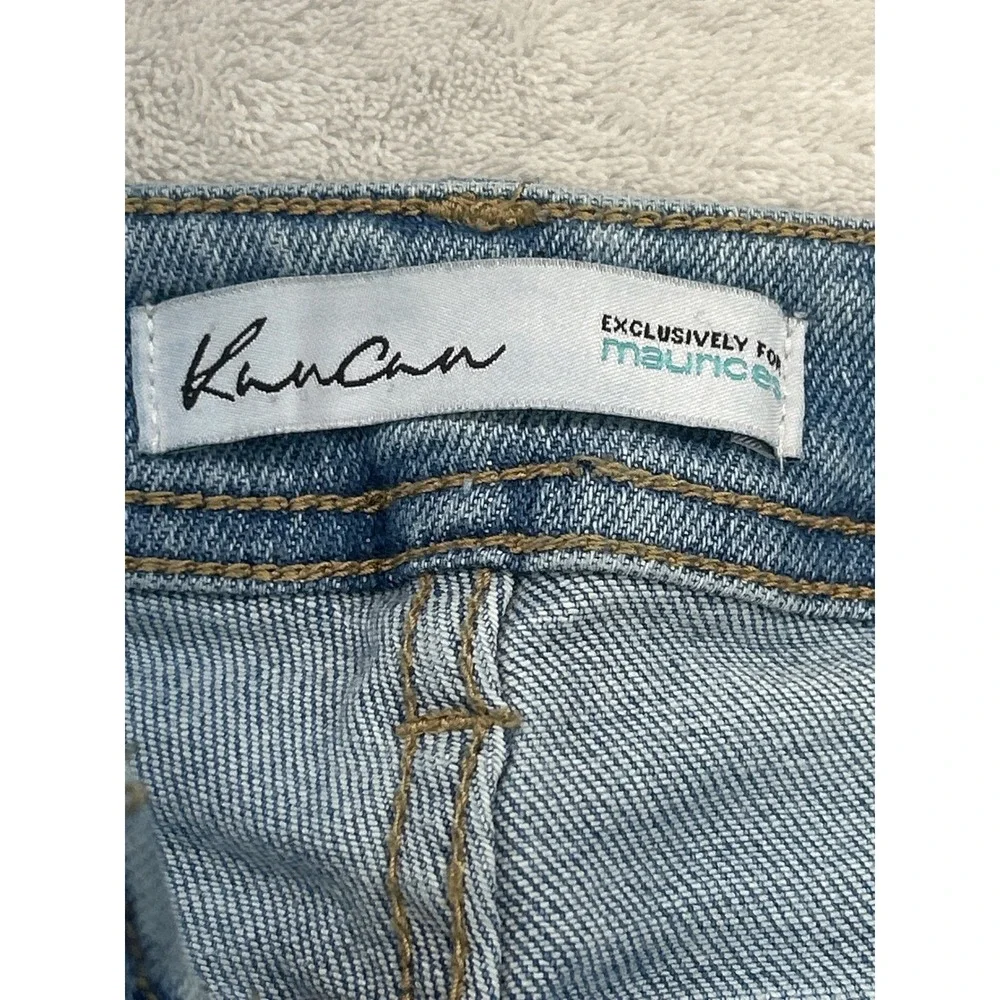 Kancan Flare Jeans Women 26 Blue High Rise Front Seam Bell Bottom‎ Raw Hem